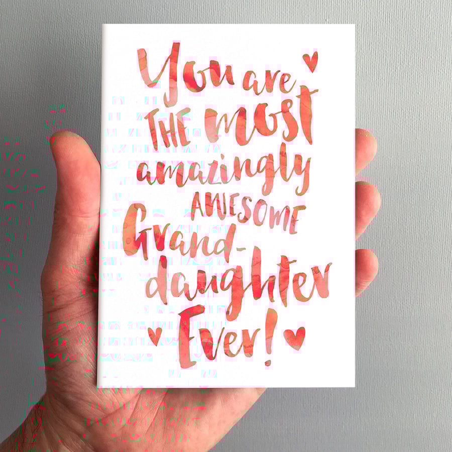 The Most Amazingly Awesome Granddaughter Greeting Card - Thank You, Birthday