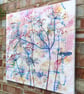 Dragonfly Floral Oil Painting:Original Framed Square Cow Parsley Canvas - Image 7