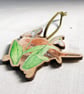Wren and Snowdrops Wooden Hanging Decoration - Image 9