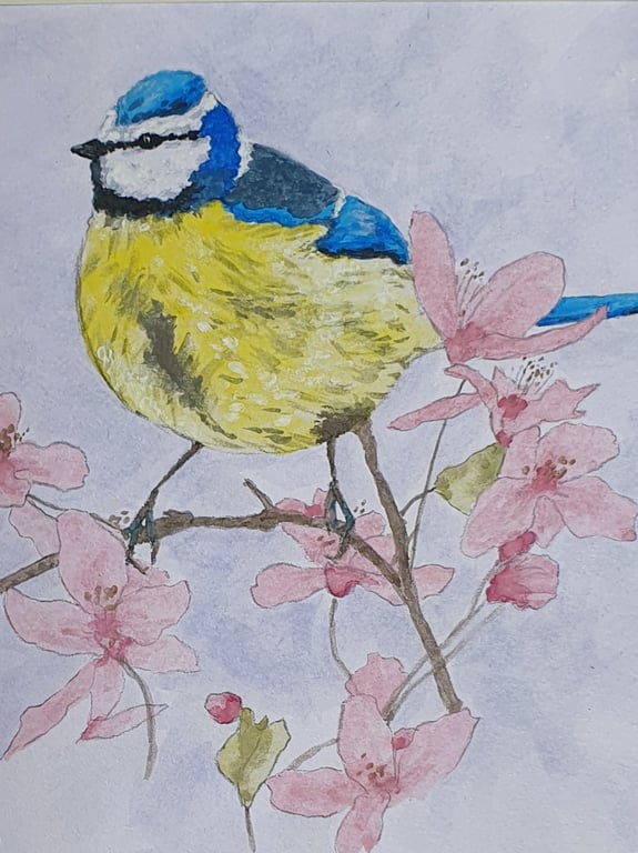 Original Blue Tit Painting