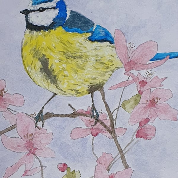 Original Blue Tit Painting