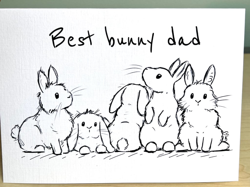 Best bunny dad greetings card