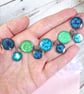 Blue jewellery set, earrings, bracelet and necklace in shades of blue and green - Image 5