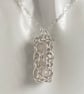 Rose Quartz Captured Chainmaille Pendant - Image 1