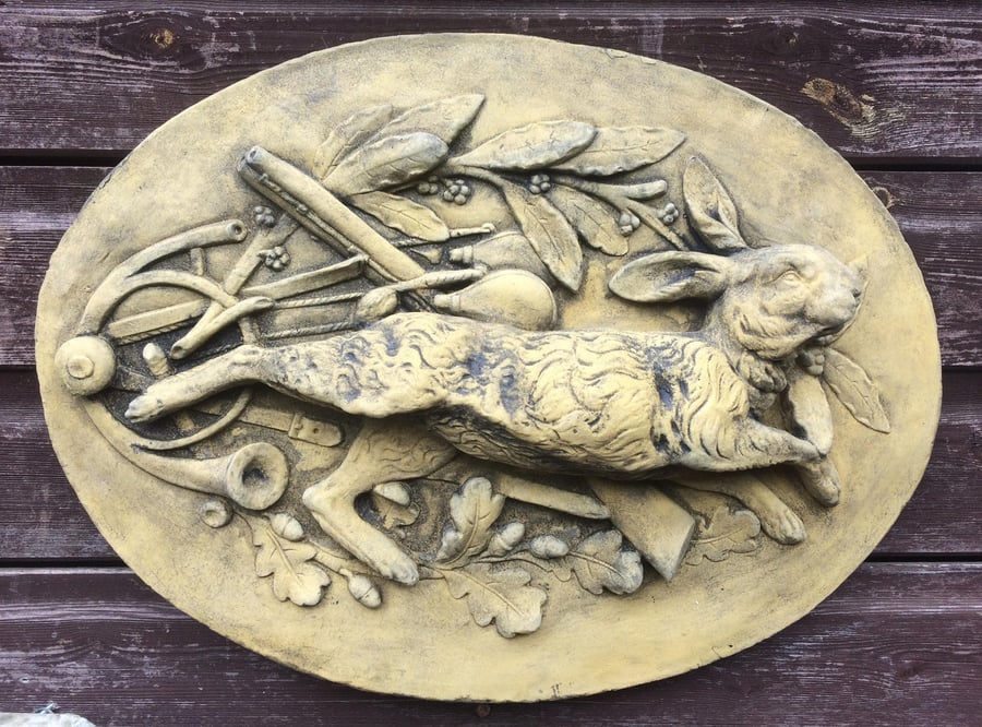 Hunting Hare Oval Plaque