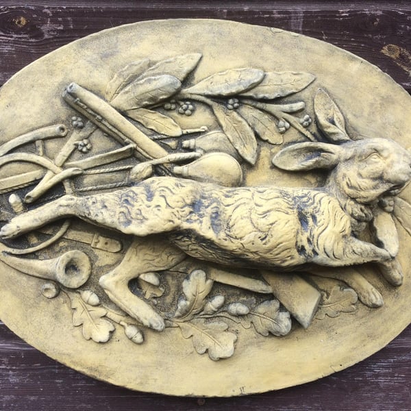 Hunting Hare Oval Plaque