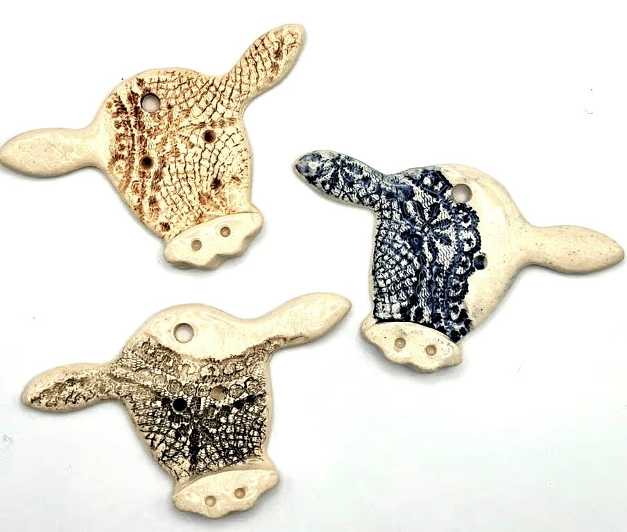 Ceramic cow hanging decoration