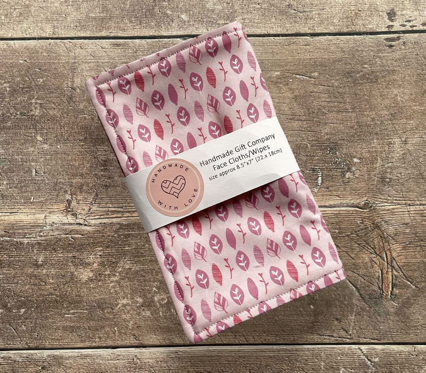 Handmade 2 Pk Face Wipes, Face Cloths, Face Flannels, Eco-Friendly Wipes-FCW25