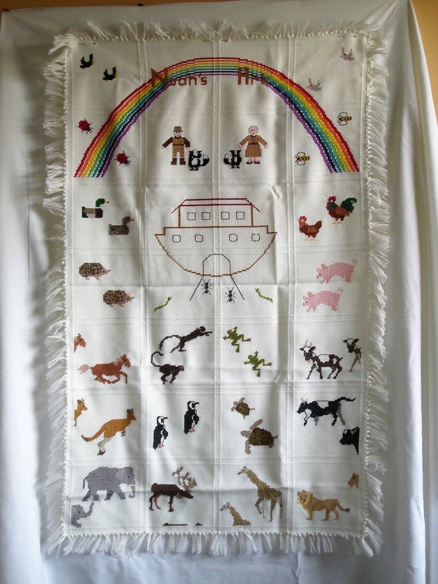 Shawl entitled 'Noah's Ark'.