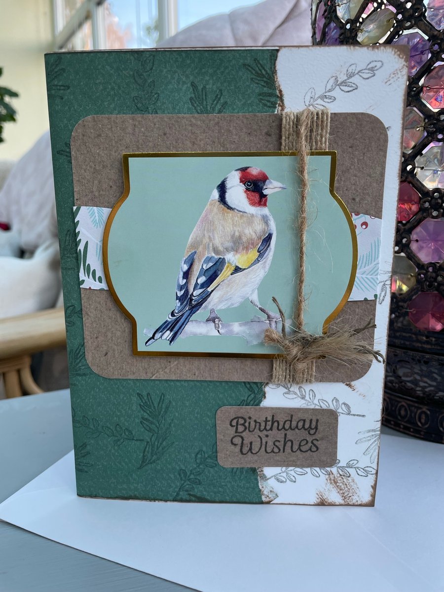 Beautiful Goldfinch birthday card