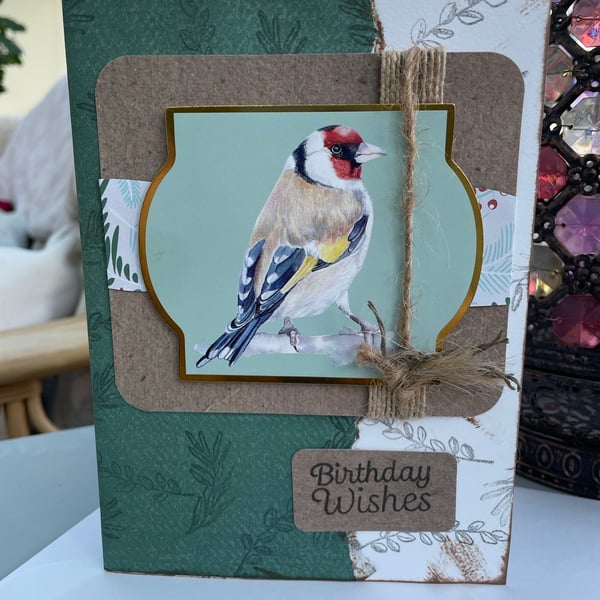 Beautiful Goldfinch birthday card