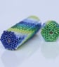 Beaded Wooden Needlecase in Seafoam Bargello Pattern - Image 4