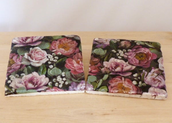 Marble 'Roses' Coasters