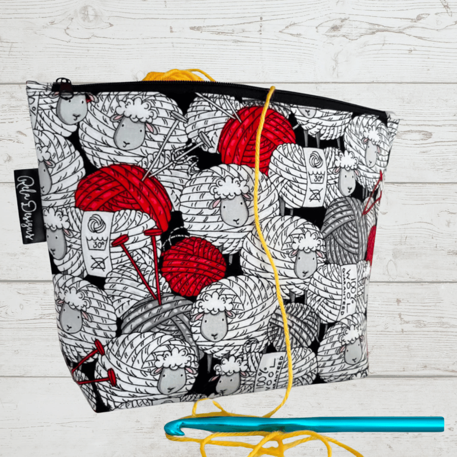 Makeup bags, project bags sheep