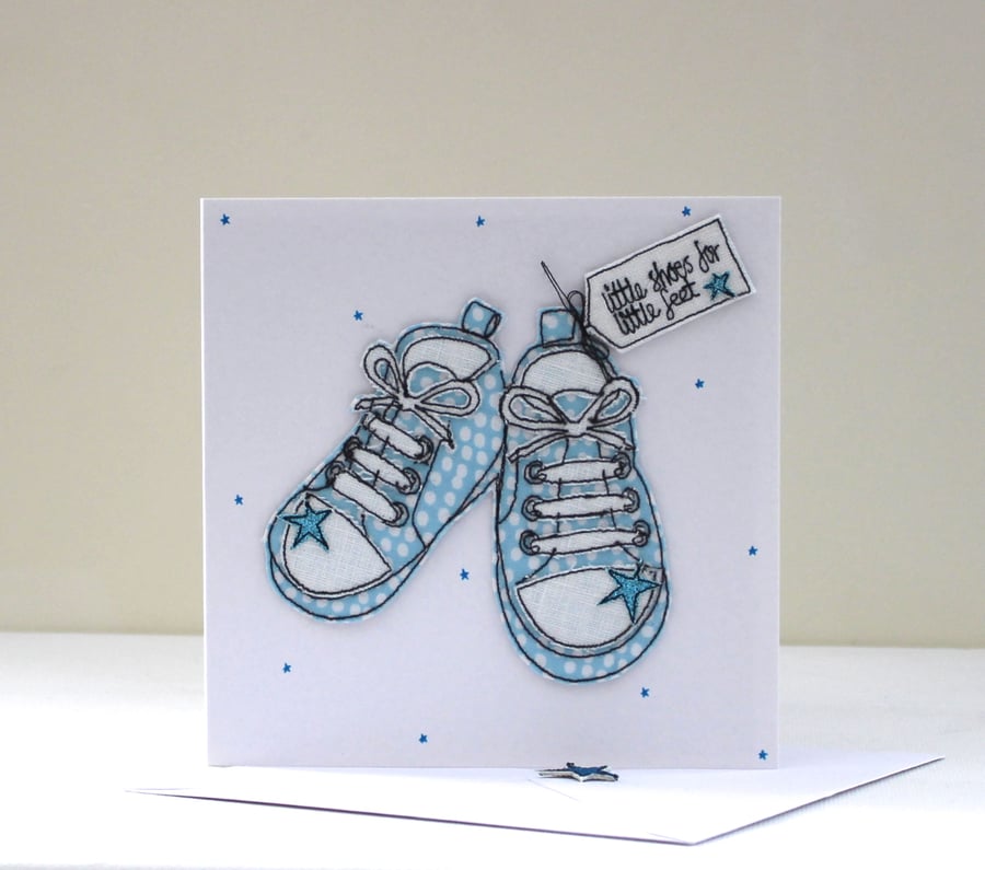 'Little Shoes for Little Feet' - Handmade New Baby Card