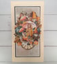 Handmade Autumn Card - Whimsical 3D Fall Card with Girl, Gnomes, Pumpkins (110).