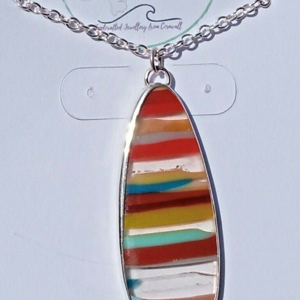 Surfite Necklace Fine & Sterling Silver Oval Pendant Jewellery Gift Handmade
