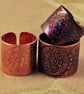 Etched Copper moongazing Hare Ring - Adjustable size - Image 4