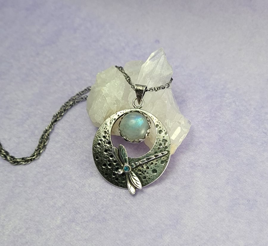 Dragonfly Moon Pendant