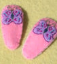 Pair of Pink and Blue Felt Butterfly Handmade Hair Clips - Image 1