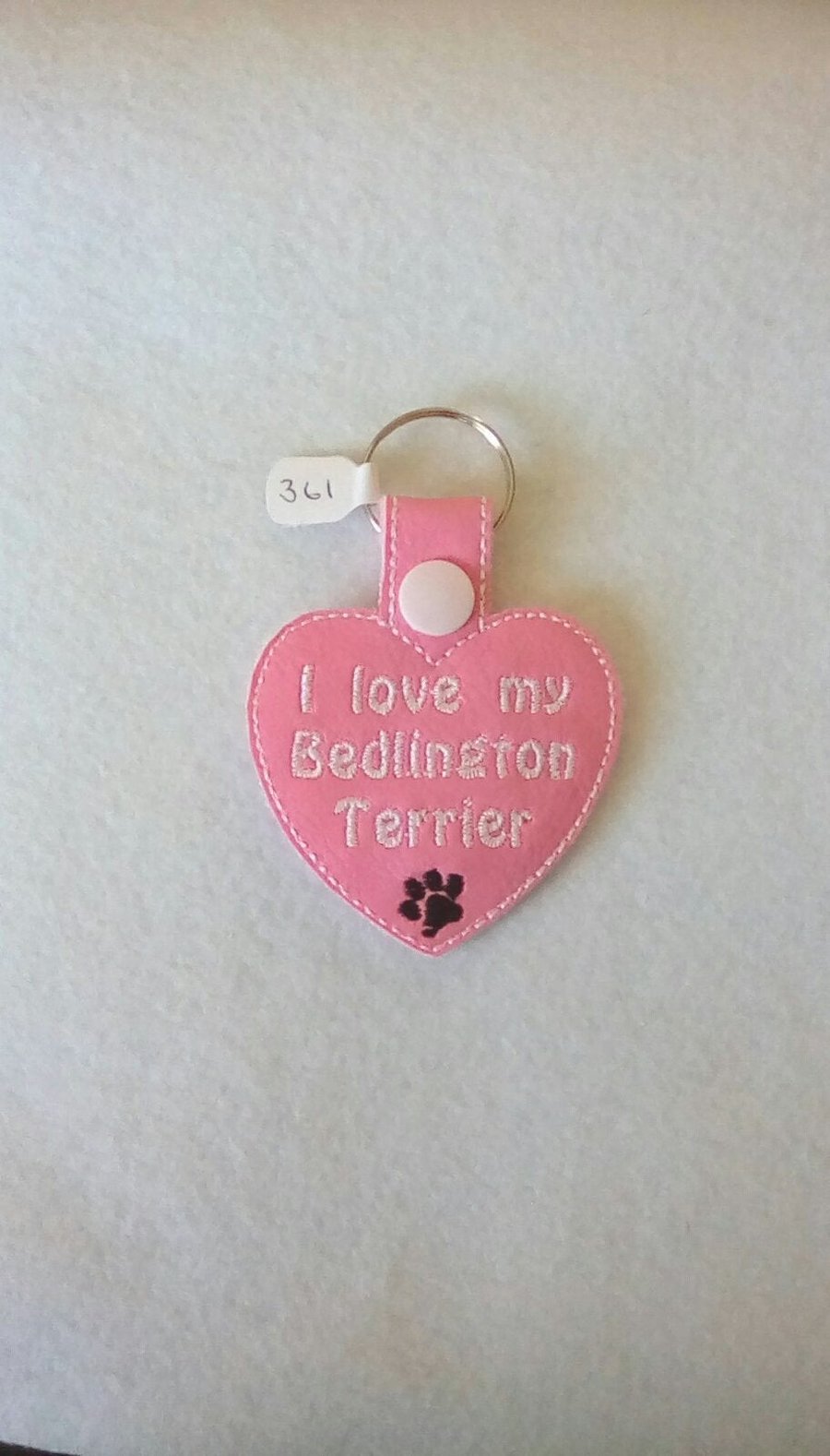 361. I love my Bedlington Terrier keyring.