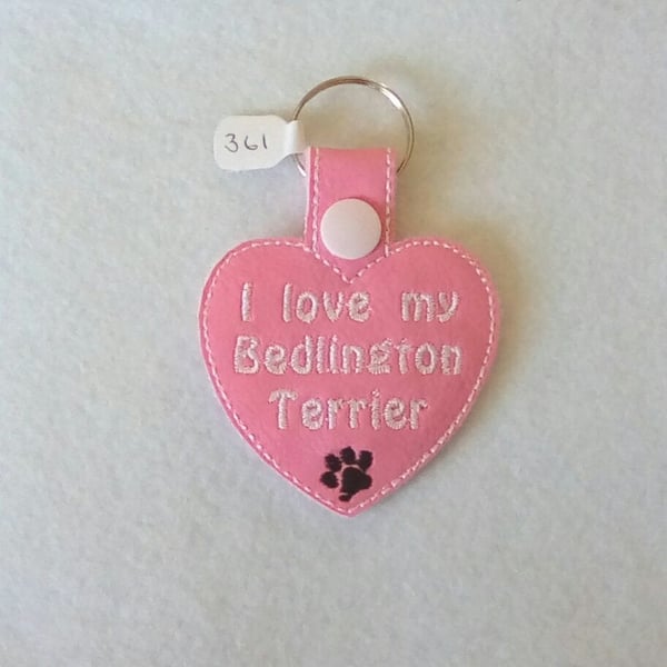 361. I love my Bedlington Terrier keyring.