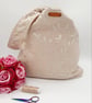 Cream leaf reversible knot bag,  handbag,  tote bag.  - Image 2