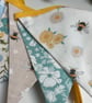 Handmade Fabric Bunting 10 flags: Bees & Flowers Home Decor - Image 5
