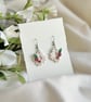 Floral Polymer Clay Earrings - Delicate Rose Botanical Drops - Image 3