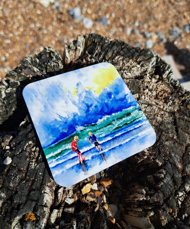 Cornwall Beach Coaster set from an original watercolour print
