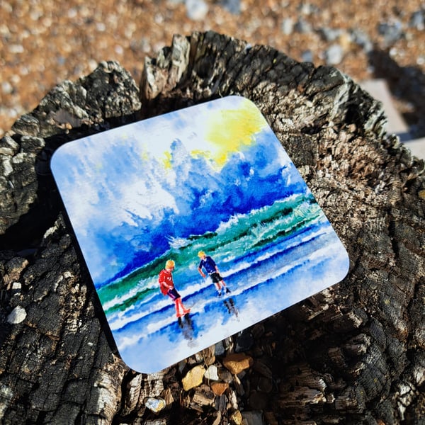 Cornwall Beach Coaster set from an original watercolour print