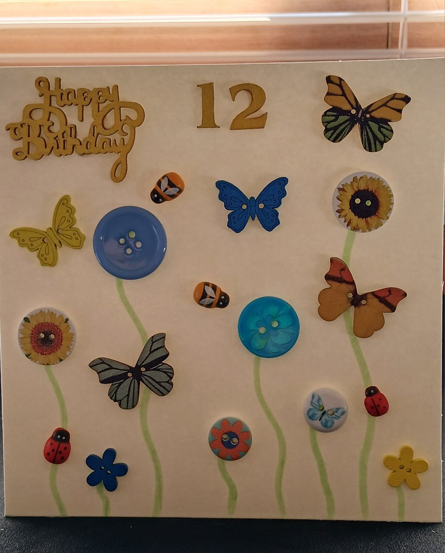 Handmade 12th birthday card 