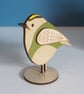 Standing Wooden Goldcrest Decoration - Hand Painted - Image 6