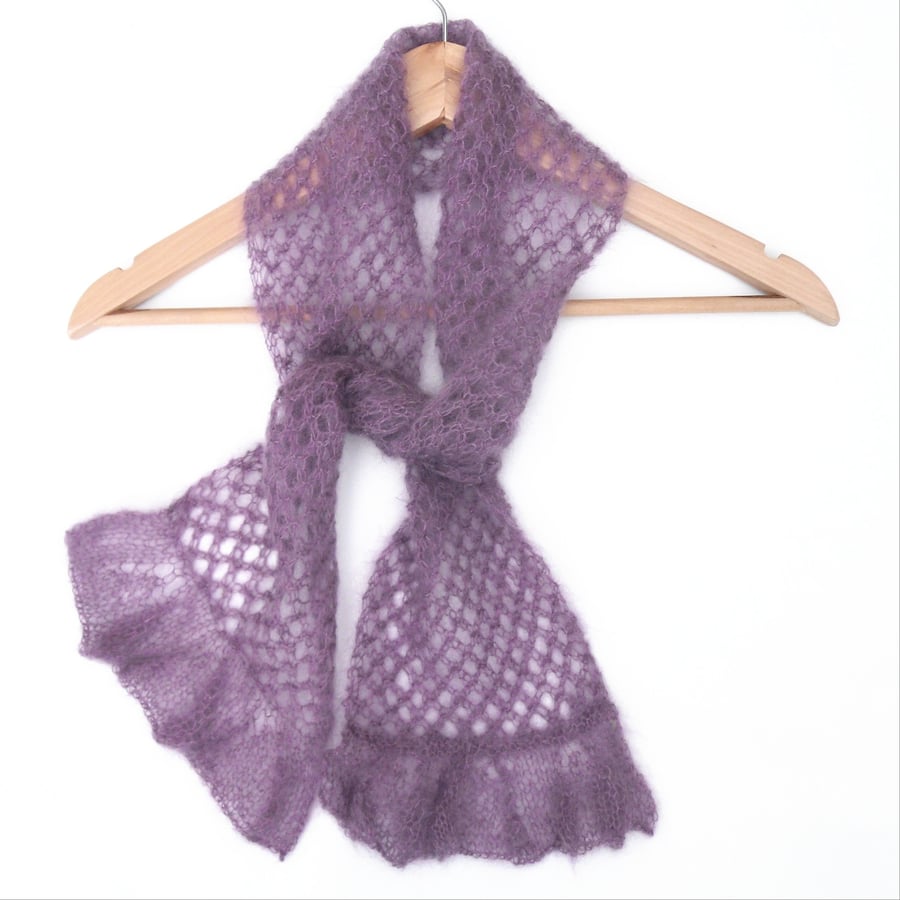 SECONDS SUNDAY Lilac Lace Mohair Scarf 