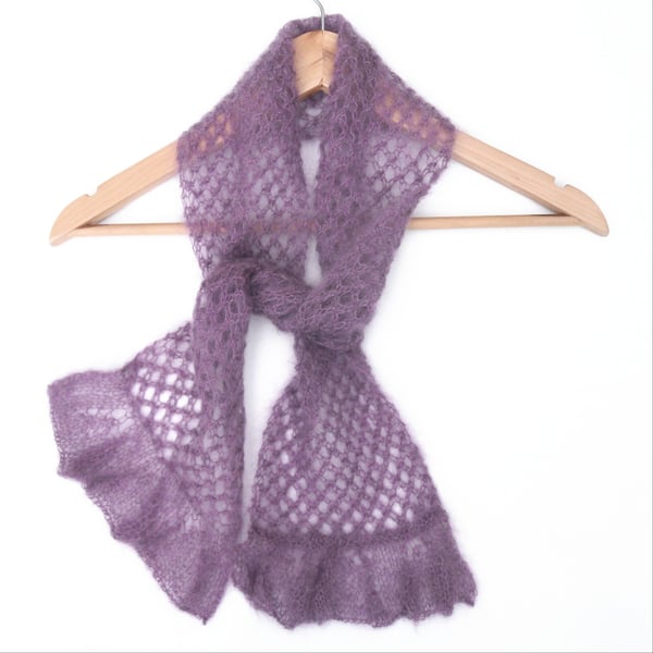 SECONDS SUNDAY Lilac Lace Mohair Scarf 