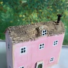 Miniature Wooden Suffolk Pink Cottage- Shelf Ornament  Decoration 