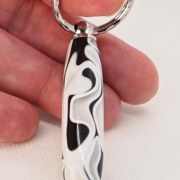 Handcrafted Acrylic Keyring Turned and polished with quality 'Chrome' fixings