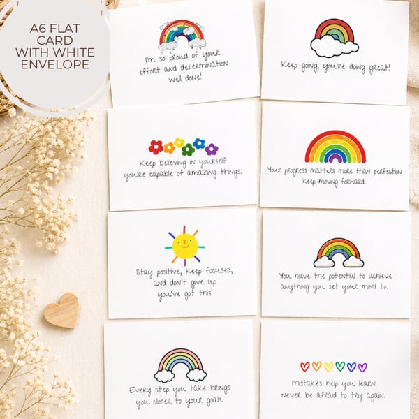 A6 Affirmation Rainbow Cards - Positive Mindset, Teacher Motivation