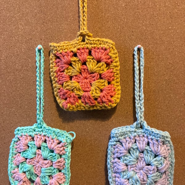 Handmade Granny Square Tech Pouch