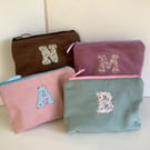 Monogrammed Cosmetic Bag - Personalised Toiletry Bag made from Cord