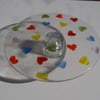 Fused Glass Rainbow Heart Cakestand