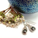 Sterling Silver Grey Swarovski Pearl Earrings