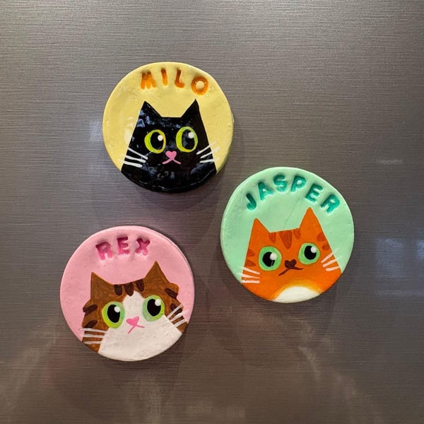 Handmade Customised Bespoke Pet Cat Fridge Magnet