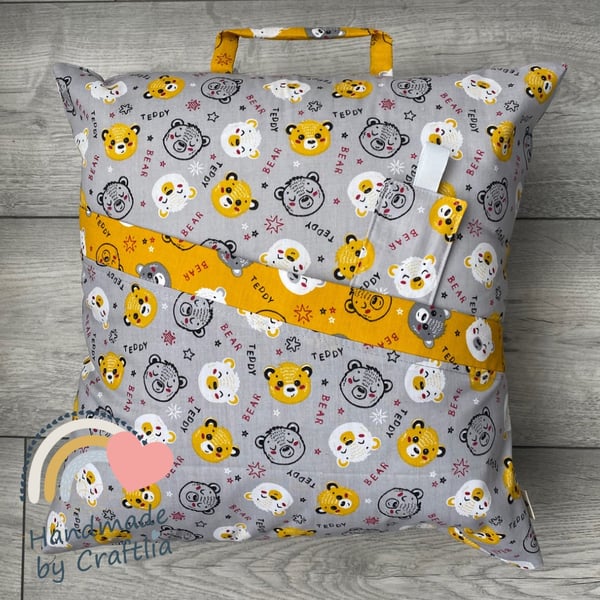 Teddy Bear Reading cushion, Unique gifts, Childrens gifts, Birthday gift