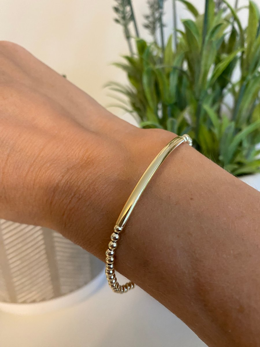 Bracelet with Gold Filled Beads Bangle Style