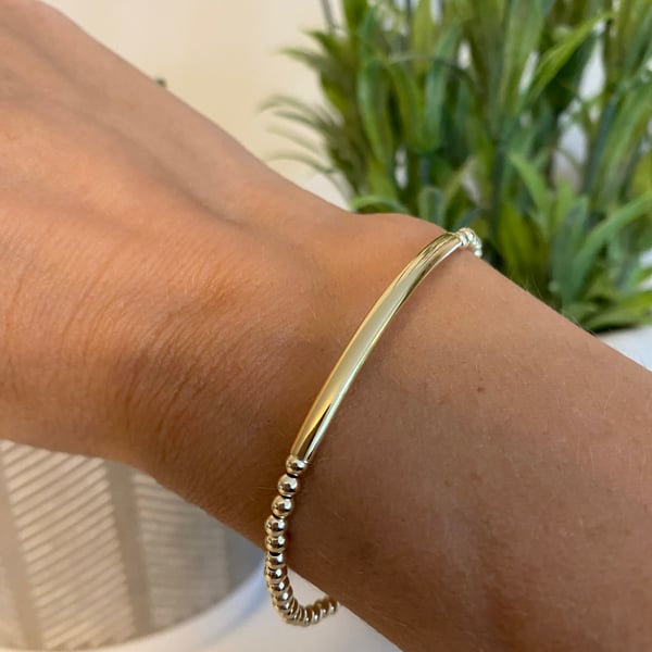 Bracelet with Gold Filled Beads Bangle Style