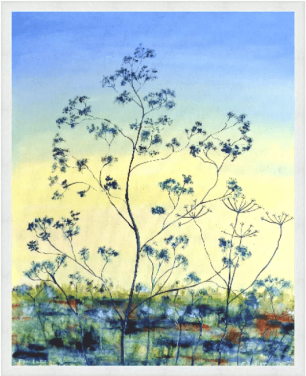 Wildflowers Landscape Framed Oil Painting Cow Parsley Impressionist Art