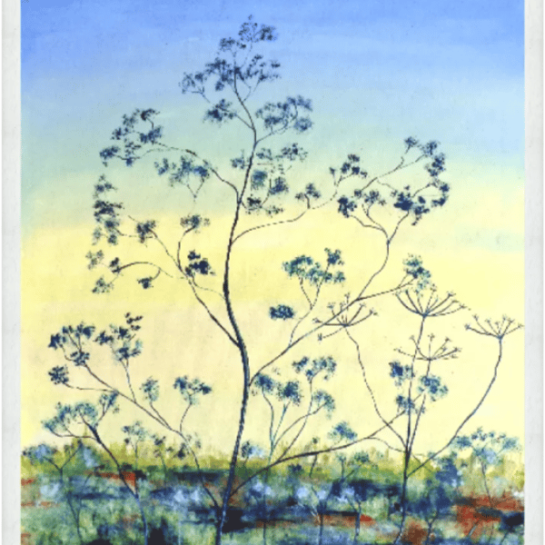 Wildflowers Landscape Framed Oil Painting Cow Parsley Impressionist Art