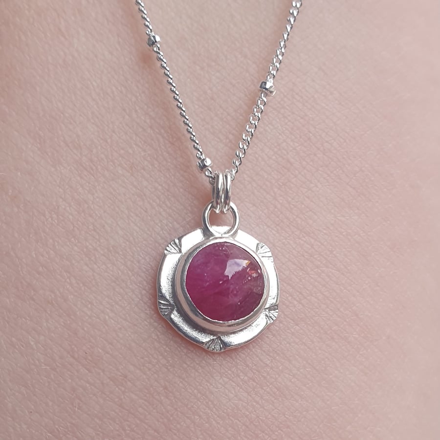 Ruby Hearts Necklace 