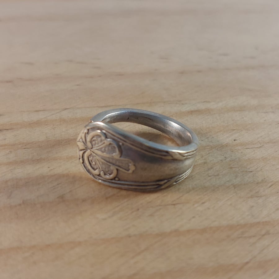 Upcycled Silver Plated Butterfly Spoon Handle Ring (SPR062506)